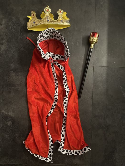 Król Jasełka 116 cm przebranie strój kostium welurowa peleryna dł.80cm