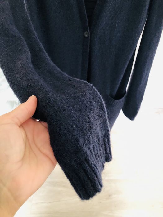 Granatowy sweter, długi sweter kardigan - S/M- 36/38