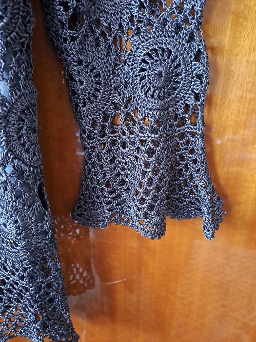 Brązowa koronkowa bluzka