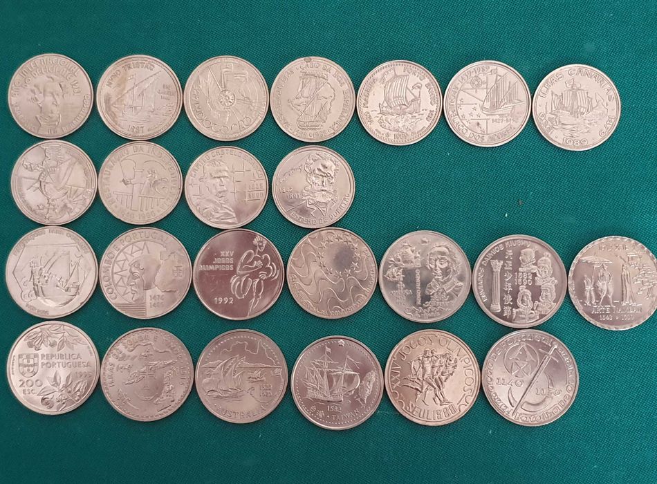 Numismática - 24 Moedas 100/200/250 Escudos, comemorativas - 1981/1996