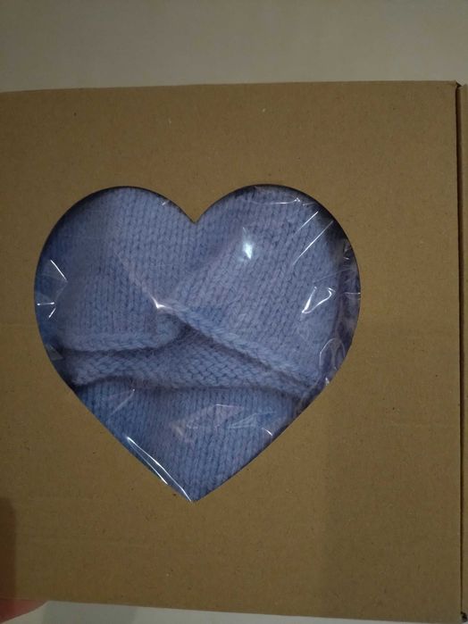 100% kaszmir.delikatny komin blue