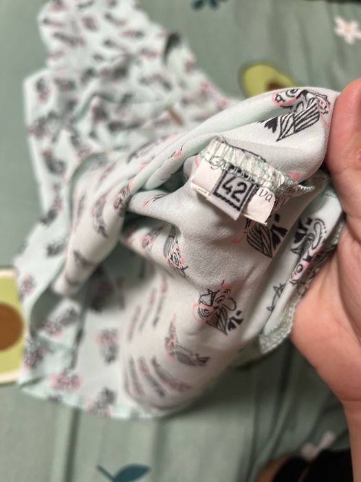 Блуза жіноча,мятного кольору з совами