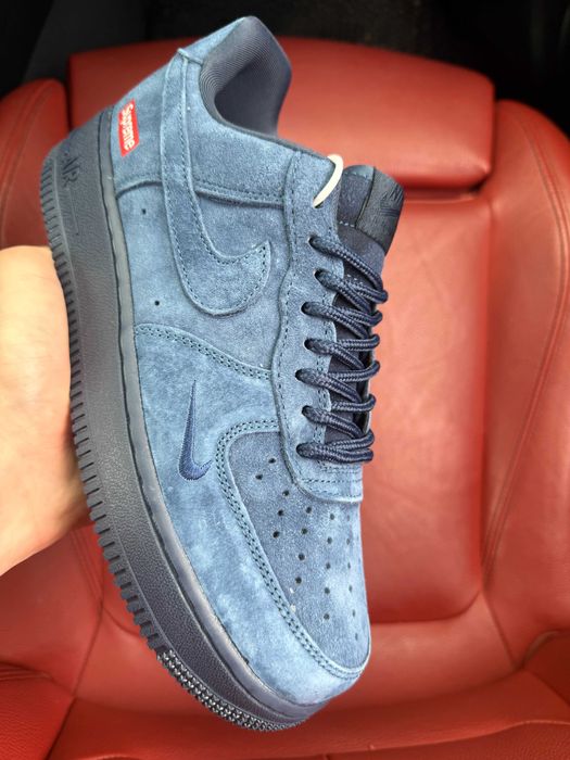 (ОПЛАТА ПІСЛЯ ОГЛЯДУ)Nike Air Force 1 Low x Supreme Blue Найк Аір Форс 1 Лоу х Супрім Сині