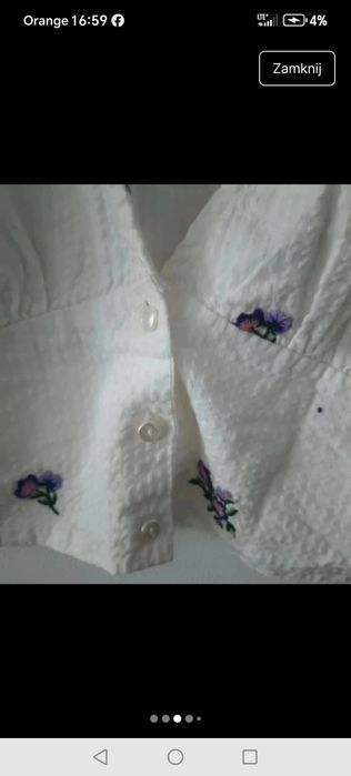 Cropp top z odkrytymi ramionami bluzka krótka 100%bawełny