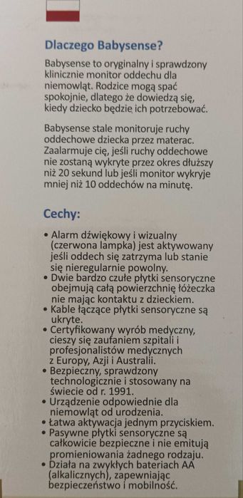 Monitor oddechu Babysense 7 dla niemowląt