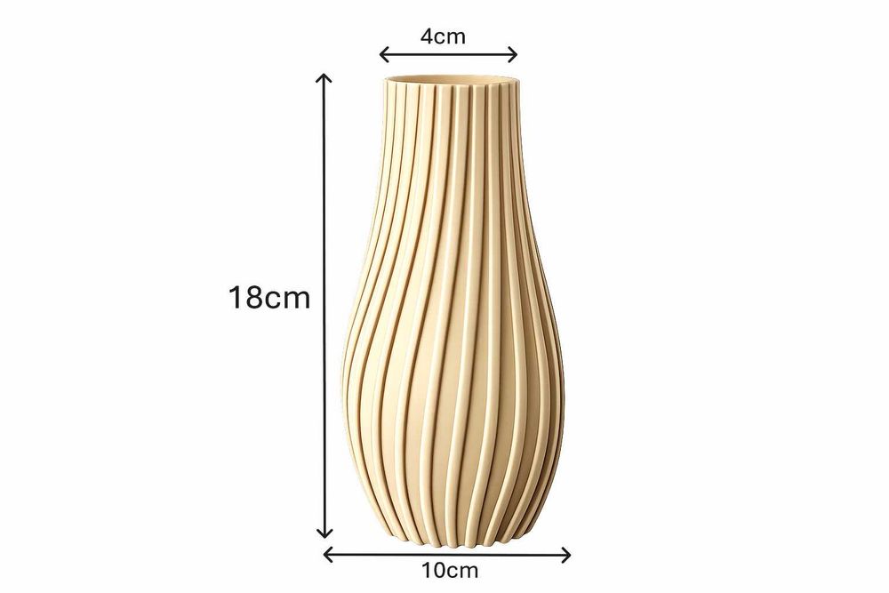 Wazon Flow Dekoracyjny Beżowy Nowoczesny Do Kwiatów Sztucznych LEGO 18 cm