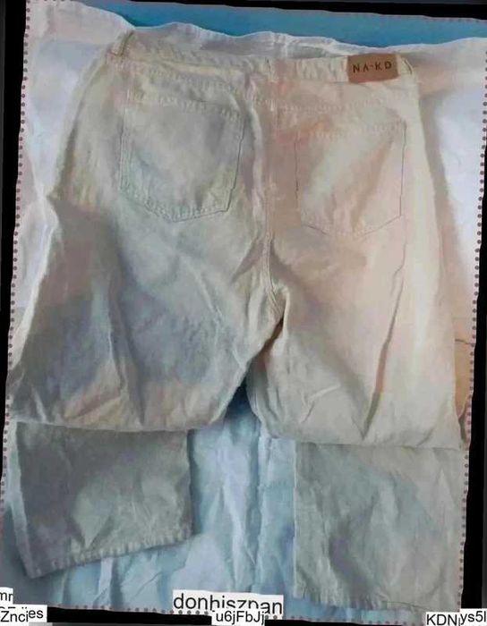 NA-KD jeansy damskie L straight leg jasne 100% bawełna denim