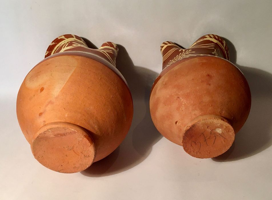 2 JARROS ANTIGOS - barro vidrado - 24,5 e 22 cm/s