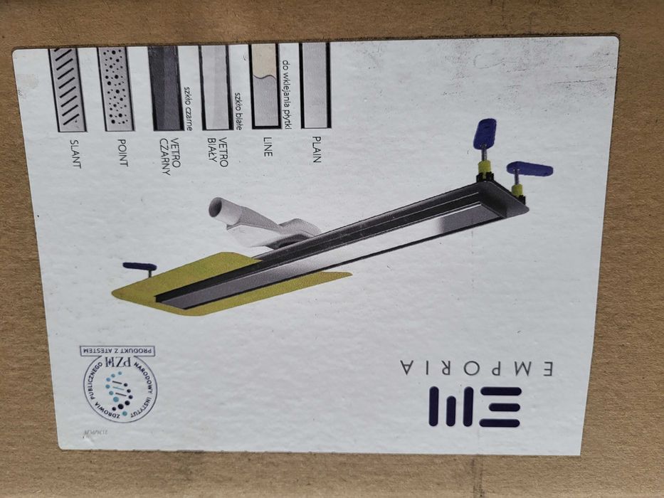 Emporia Odpływ Liniowy Norm Drain 60 cm Vetro Czarne Szkło