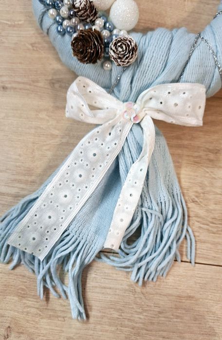 Hand made * wieniec świąteczny * ozdoba świąteczna * NIEBIESKI