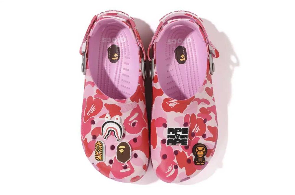 Крокси Бейп, BAPE® X-CROCS - CLOG, унісекс(36-37, 38-39, 39-40, 40, 41, 42, 43, 44, 45) у рожевому, синьому, зеленому, чорному кольорі.
