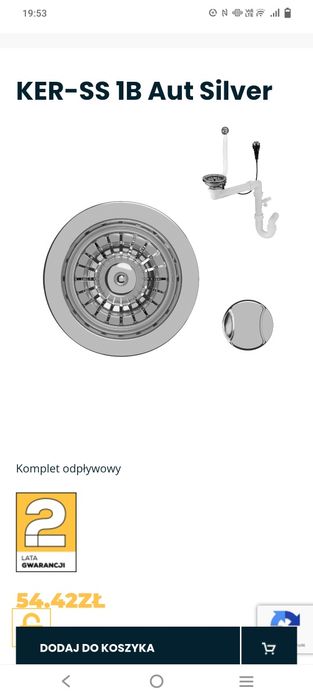 Komplet odpływowy Kernau KER-SS 1B Aut