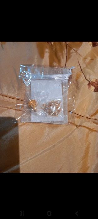 Colar e brincos dourados, com imitação de pérolas - Pearl Set