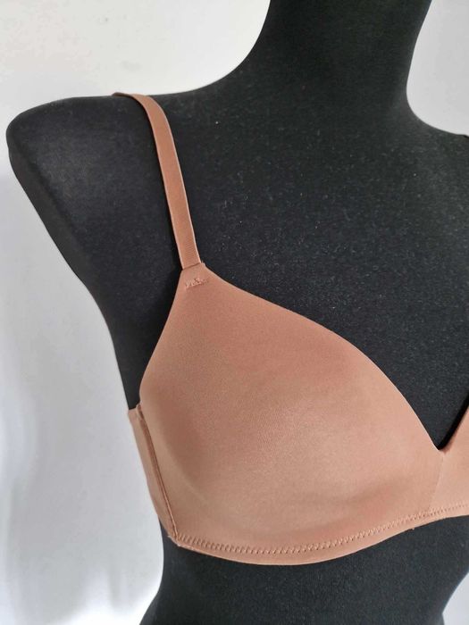 Klasyczny biustonosz stanik gładki nude brąz basic casual H&M 75B