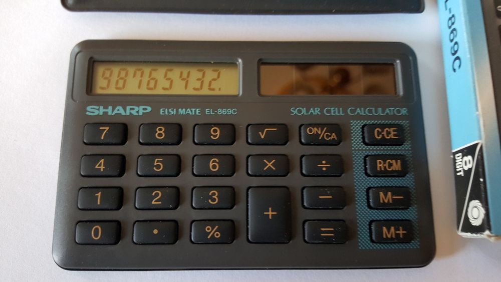 Kalkulator Sharp solar solaris solarny z czasów PRL vintage
