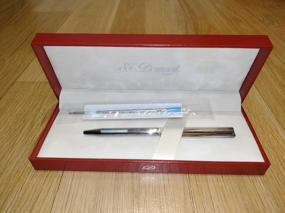 Caneta S.T. Dupont Classique – Sterling Silver Guilloché / Pinstripe