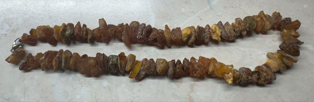 Бусы янтарь, сердолик