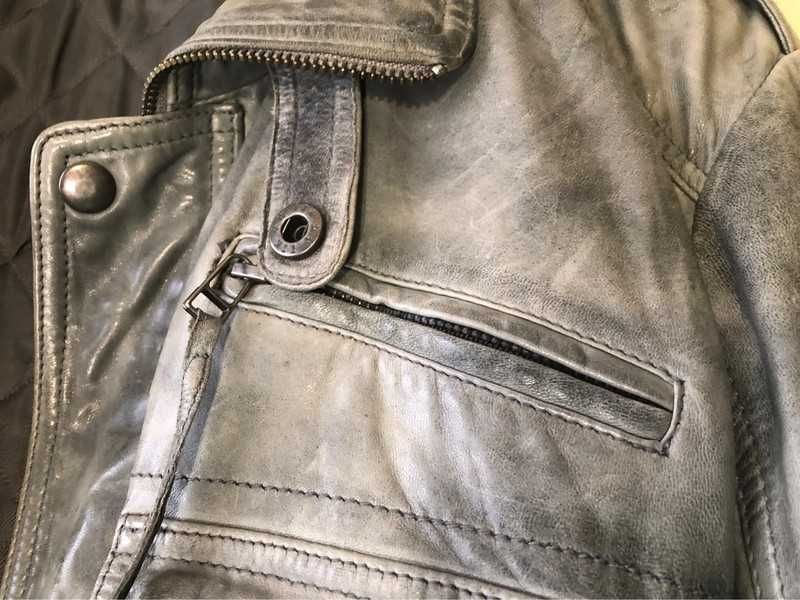 Kurtka skórzana pikowana męska Ochnik