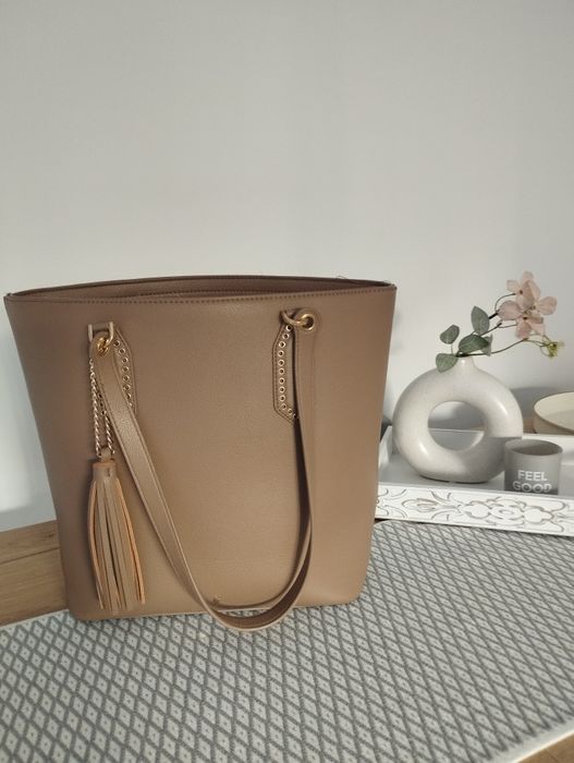 Torebka Ochnik shopper beżowa