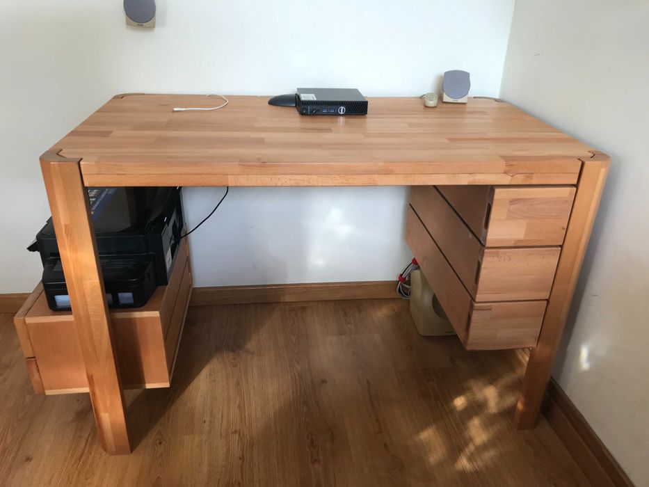 Secretária escritório madeira maciça design moderno presente