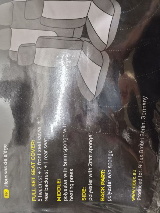 Pokrowce na siedzenia kopmletne nowe  RIDEX