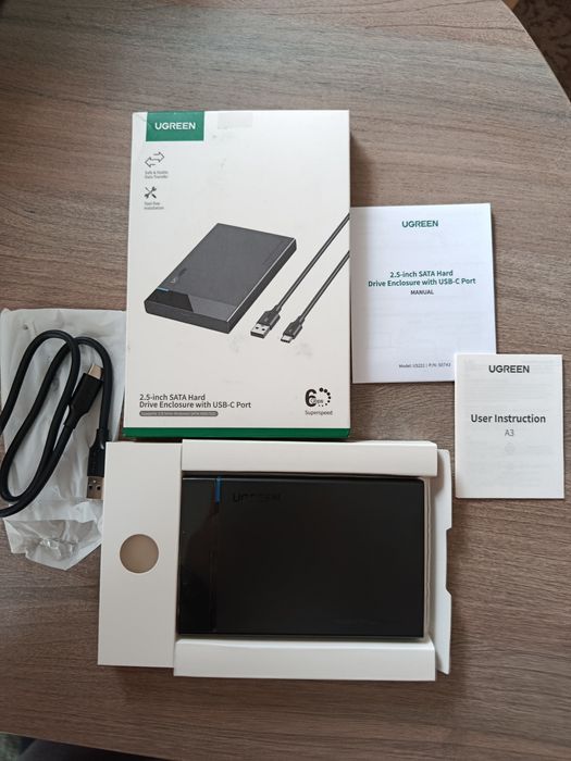 Зовнішній корпус Ugreen кишеня для жорсткого диска 2.5" USB 3.1 to SATA III HDD SDD (50743)