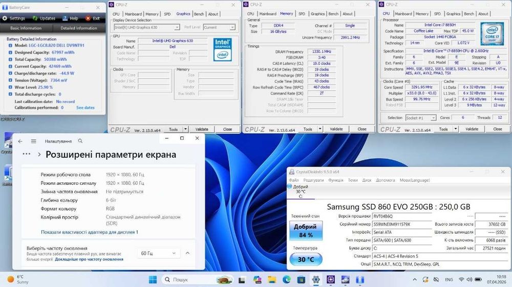 Ноутбук Dell Latitude 5591 15'6 i7-8850H 16 ram 256 ssd