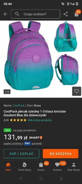 Plecak Szkolny 3-komorowy Jerry Gradient Blueberry CoolPack 21 l