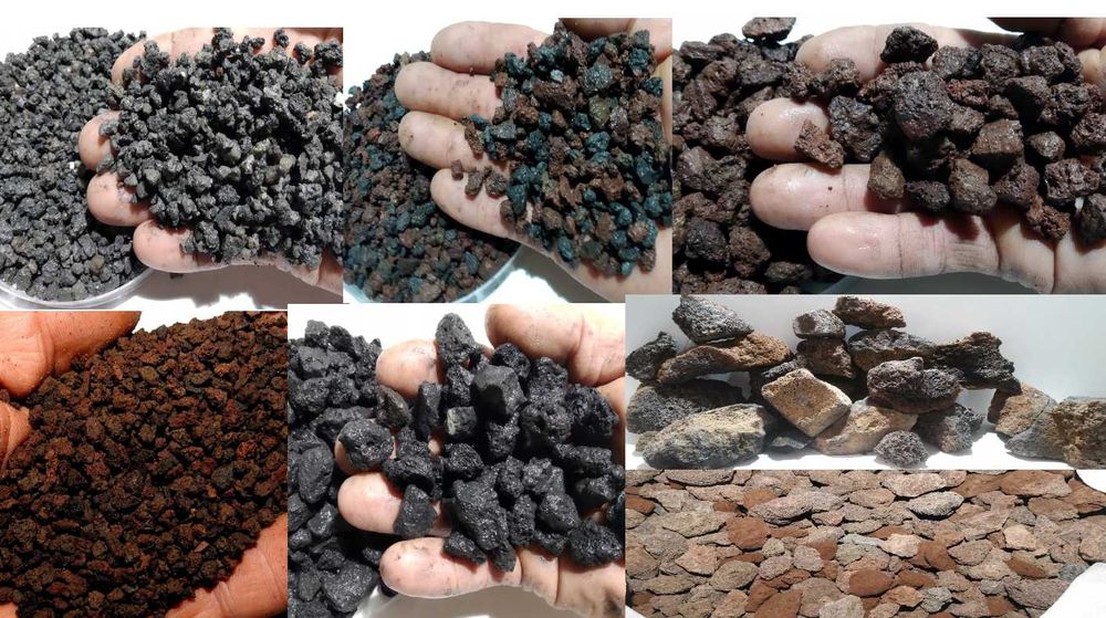 AKWARIUM żwirek lawa piasek łupek otoczak skała kamień podłoże bryła