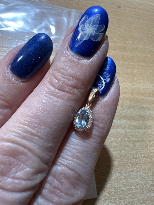 Підвіска капля з топазом 0.4ct 0.68- золото 585 проба