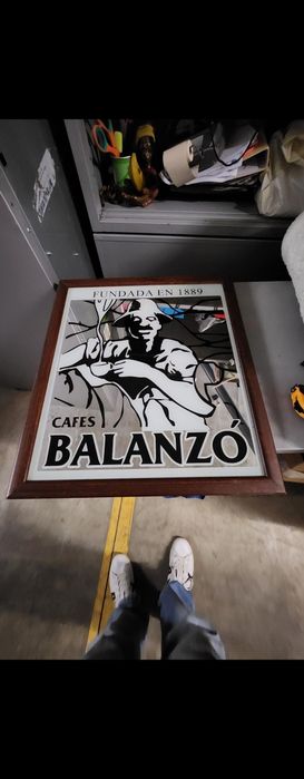 Quadro Espelho Balanzo cafés antigo em excelente estado