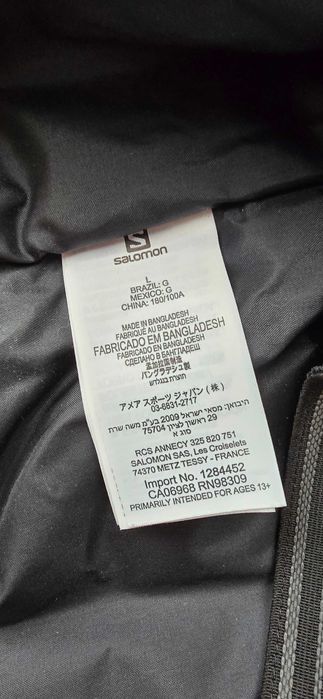 Męska czarna kurtka narciarska marki Salomon, rozmiar L