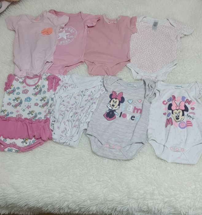 paka body na krótki rękaw 68 myszka minnie miki 8sztuk