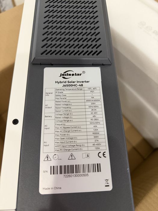 Безкоштовна доставка!!! Гібридний інвертор Jsdsolar ANENJI 6.5квт wifi