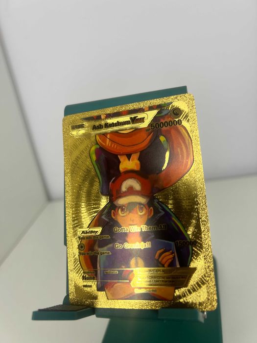 Zota Gold Karta Pokemon Ash Ketchum VMax Wysokie HP 5 mln 500000 Rzeszw   OLX.pl
