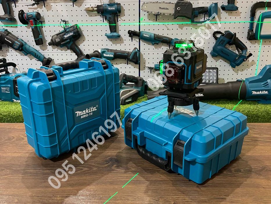Невелир Лазерный уровень Makita MRG-16 4D зеленый луч лазерний рівень