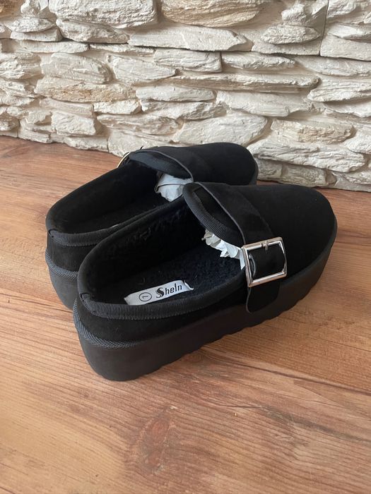 Pótbuty, sniegowce damskie klasyczne na wysokiej podeszwie shein