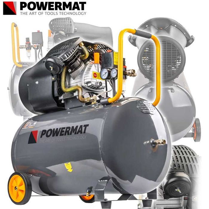 POWERMAT Kompresor Olejowy 100l 8Bar Sprężarka 530l/min 3,5Kw PM1323