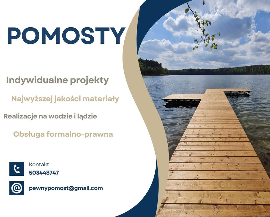 Budowa pomostów / stałe i pływające / pozwolenia, serwis, kafar