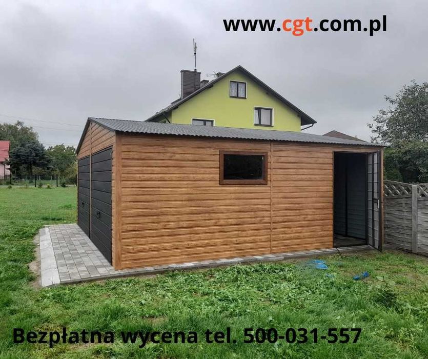 Garaż drewnopodobny 6,5m szeroki  x 6m długi/głęboki