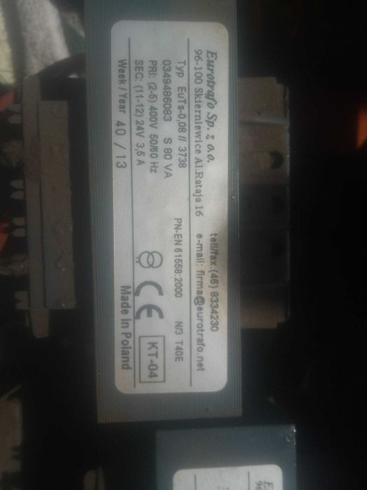 Transformator EuTs-0.08 400/24 podgrzewcza gazu TS 80/3738