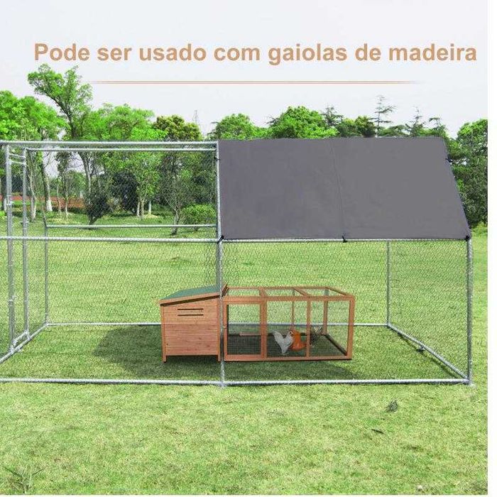 Galinheiro de metal galvanizado 3x4x2m