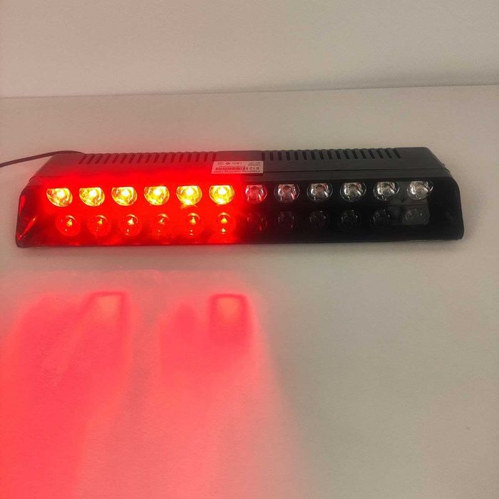 Проблисковий стробоскоп 12 LED під скло червоно-синій мигалка