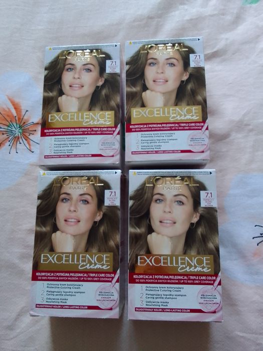 Farba do włosów Loreal excellence 7.1
