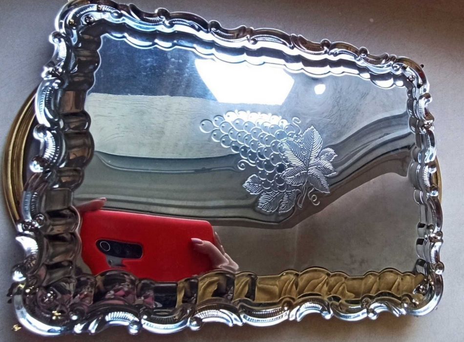 BERGNER поднос 33.5*24 см Хромированная сталь