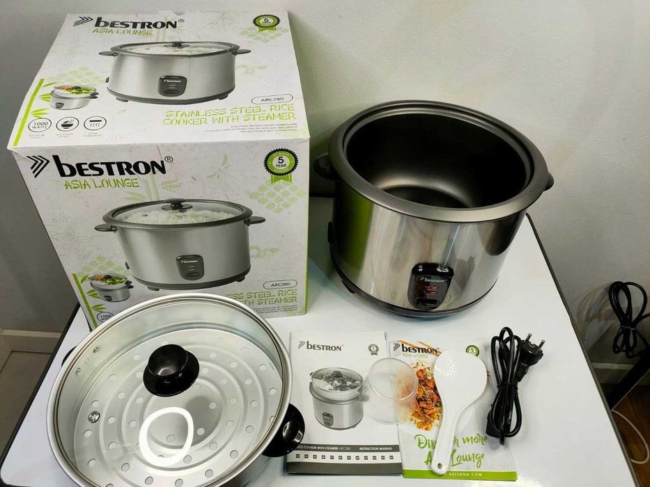 C98 Szybkowar Ryżowar Bestron ARC280 2,8 l, srebrny NOWY Z DEFEKTEM