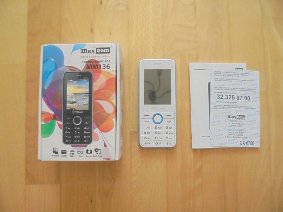 Maxcom MM 136 Dual SIM Telefon GSM Biało-Niebieski
