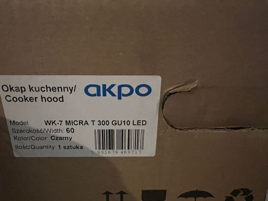 Okap podszafkowy WK-7 Micra czarny 60 cm Akpo