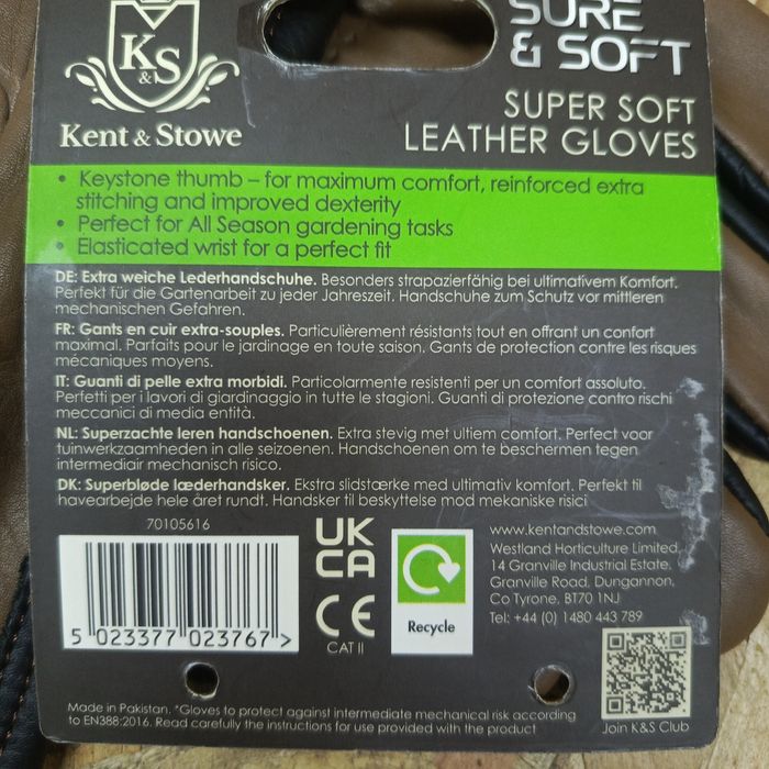 Rękawiczki  Kent & Stowe Super miękkie skórzane rękawice ogrodnicze