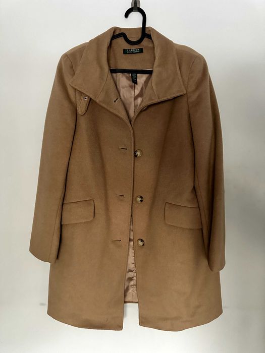 Płaszcz beżowy Ralph Lauren 36 S wełna